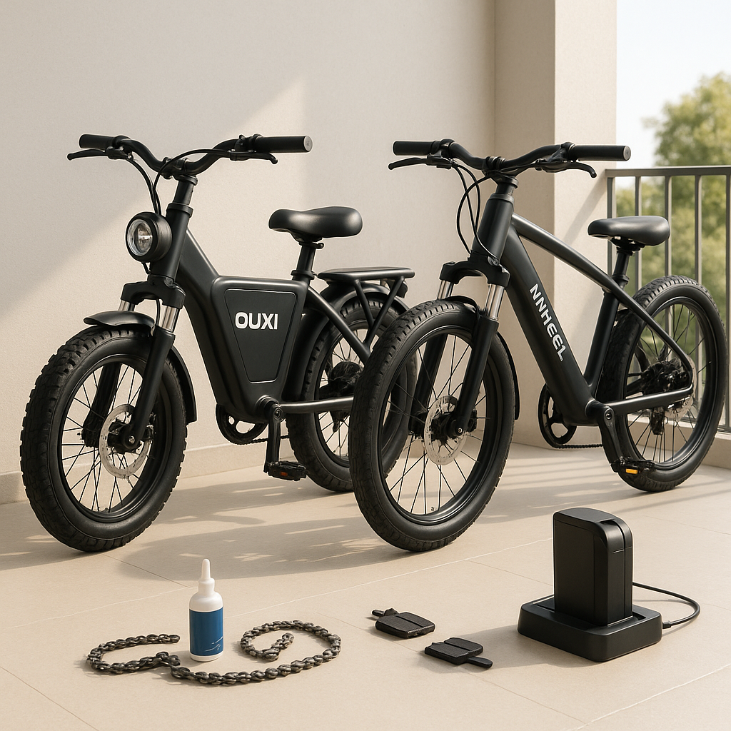 Elektrinių dviračių OUXI ir MWheel priežiūra kasdien: akumuliatorius, grandinė, stabdžiai